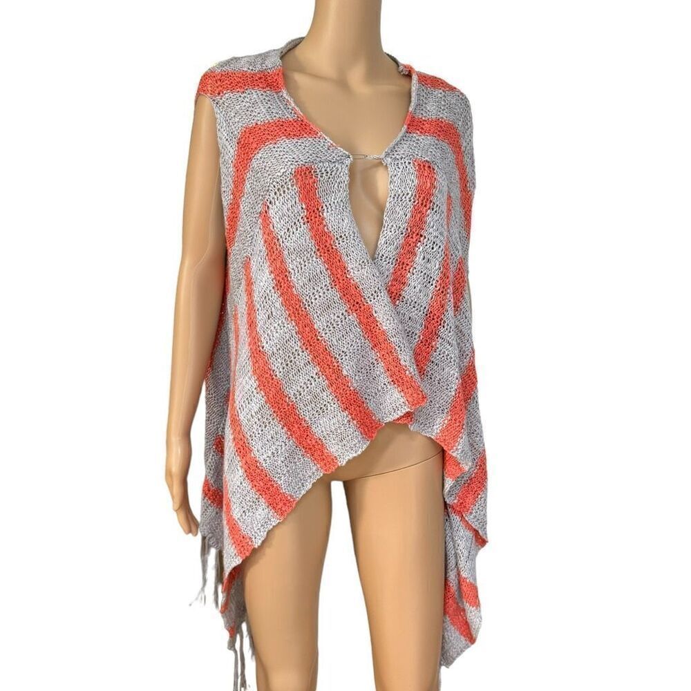 Hayden Los Angeles Fringe Cardigan Open Front knit Top  Sz S/M